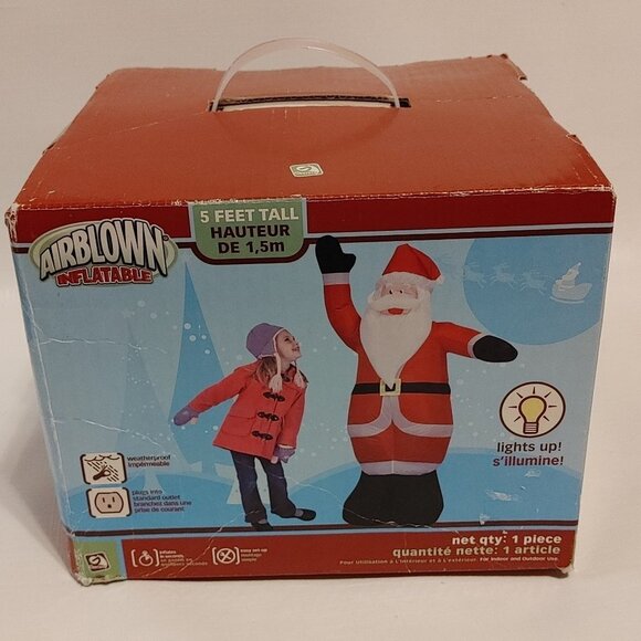 GEMMY AIRBLOWN INFLATABLE SANTA 5 FT TALL Brand new in Box OUT DOOR LAWN… - Picture 1 of 6